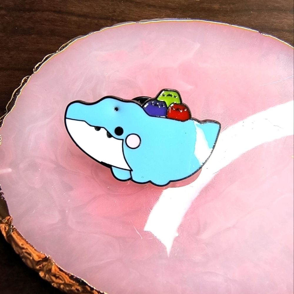Cute Blue Dinosaur Enamel Pin